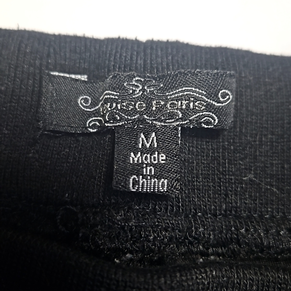 Louise Paris Dress Pants Black Shiney Crushed Look Medium